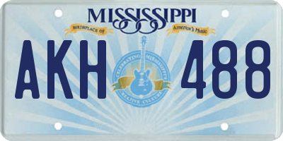 MS license plate AKH488
