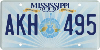 MS license plate AKH495