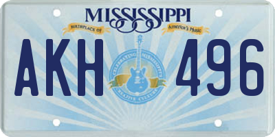 MS license plate AKH496