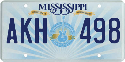 MS license plate AKH498