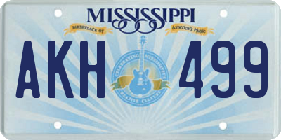 MS license plate AKH499