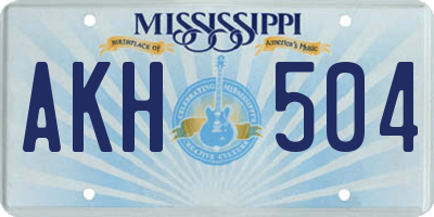 MS license plate AKH504