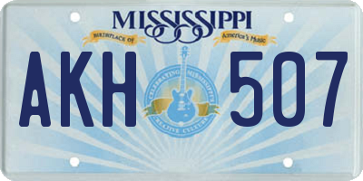 MS license plate AKH507