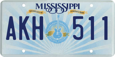 MS license plate AKH511