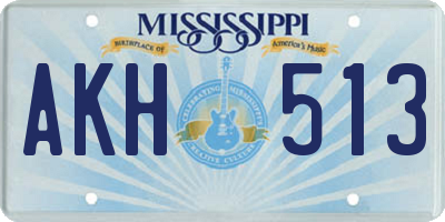 MS license plate AKH513
