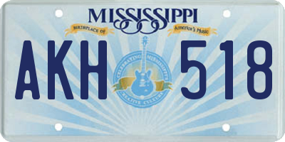 MS license plate AKH518