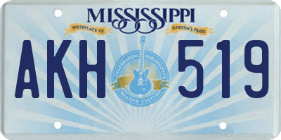 MS license plate AKH519
