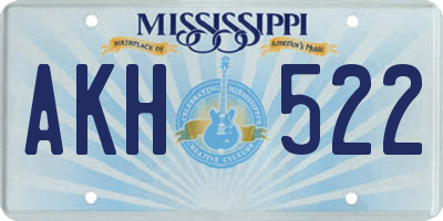 MS license plate AKH522