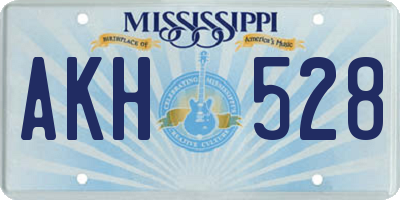 MS license plate AKH528