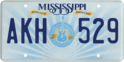 MS license plate AKH529