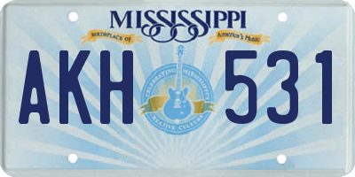 MS license plate AKH531