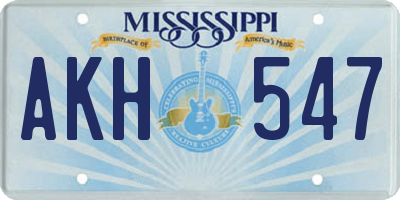 MS license plate AKH547