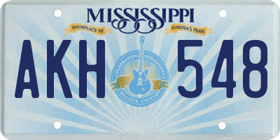 MS license plate AKH548
