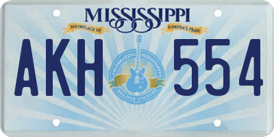 MS license plate AKH554