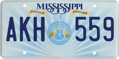 MS license plate AKH559