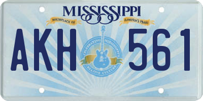MS license plate AKH561
