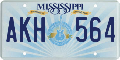 MS license plate AKH564