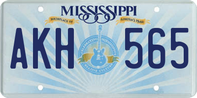 MS license plate AKH565