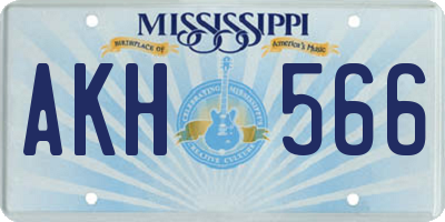 MS license plate AKH566
