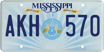 MS license plate AKH570