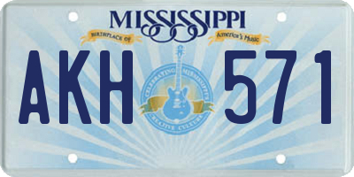 MS license plate AKH571