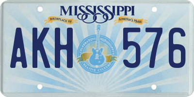 MS license plate AKH576