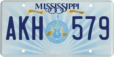 MS license plate AKH579