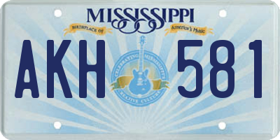 MS license plate AKH581