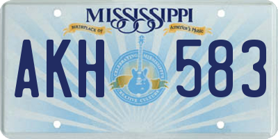 MS license plate AKH583