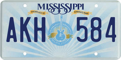 MS license plate AKH584