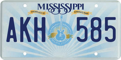 MS license plate AKH585