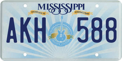 MS license plate AKH588