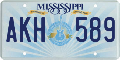 MS license plate AKH589