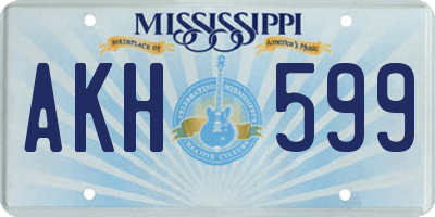 MS license plate AKH599