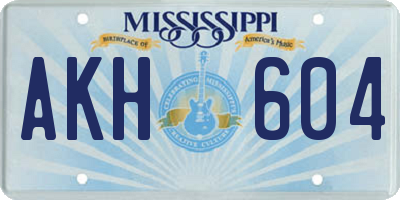 MS license plate AKH604