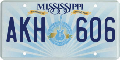 MS license plate AKH606