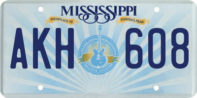 MS license plate AKH608