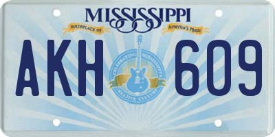 MS license plate AKH609
