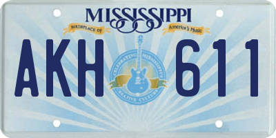 MS license plate AKH611