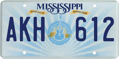 MS license plate AKH612