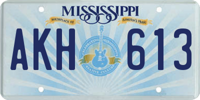 MS license plate AKH613