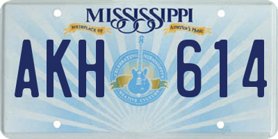 MS license plate AKH614