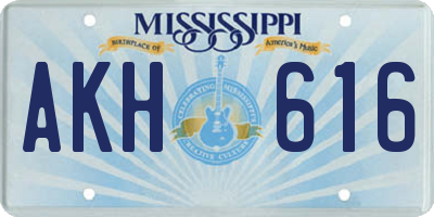 MS license plate AKH616