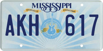 MS license plate AKH617