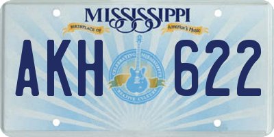 MS license plate AKH622