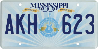 MS license plate AKH623