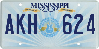 MS license plate AKH624