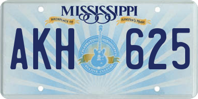 MS license plate AKH625