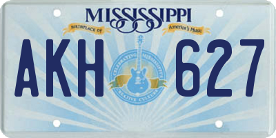 MS license plate AKH627