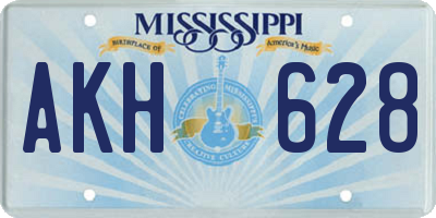 MS license plate AKH628